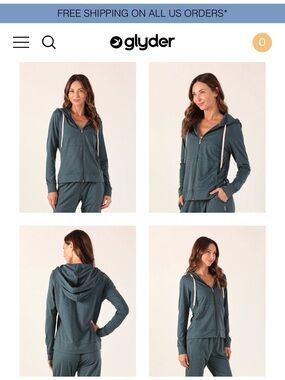 Glyder forest Zip-Up Hooded Sweatshirt with matching joggers